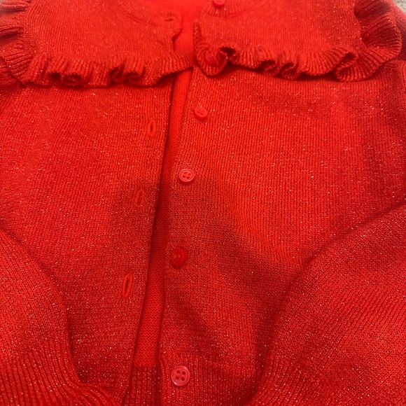 Red Ruffled Cardigan - Picture 4 of 5